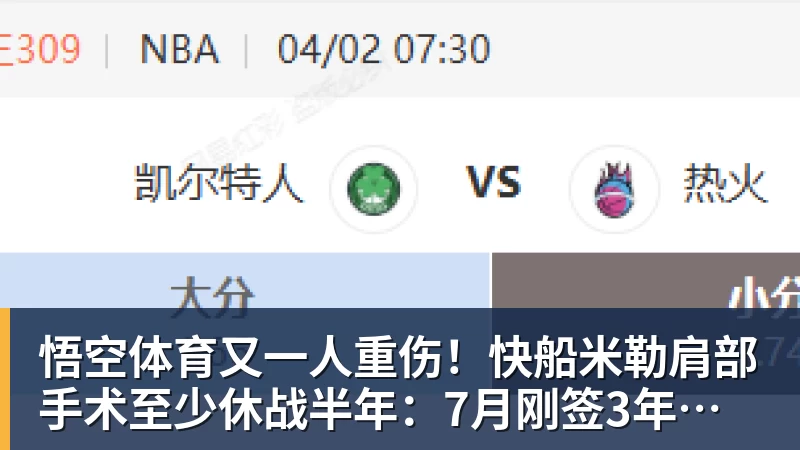 又一人重伤！快船米勒肩部手术至少休战半年：7月刚签3年合同